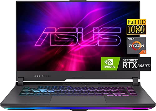 ASUS ROG Strix G15 Gaming Laptop, 15.6 inch FHD Display, NVIDIA GeForce RTX 3050Ti, AMD Ryzen 7 4800H, 32GB RAM, 1TB SSD, Wi-Fi 6, Bluetooth 5, RGB Backlit KB, Windows 10, Bundle with JAWFOAL