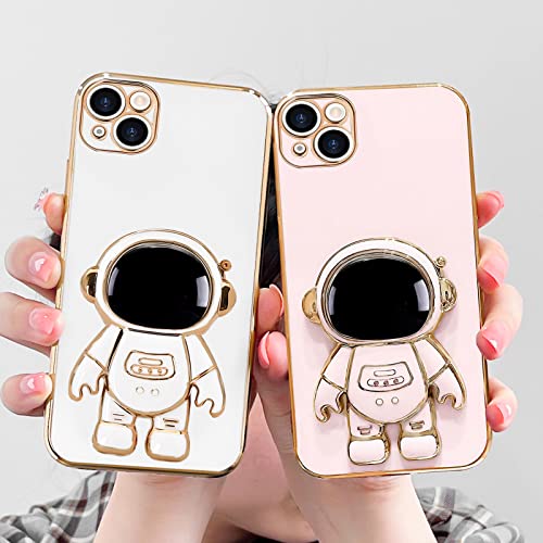 Pepmune Compatible with iPhone 13 Mini Case Cute 3D Astronaut Stand Design Camera Protection Shockproof Soft Back Cover for Apple iPhone 13 Mini Phone Case Pink