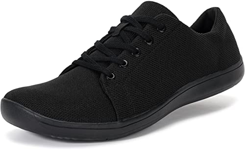 WHITIN Women's Minimalist Barefoot Shoes Wide Width Toe Box Size 9 Low Zero Drop Sole Flats Walking Athletic Cute Sport Casual Female Sneakers Black 40