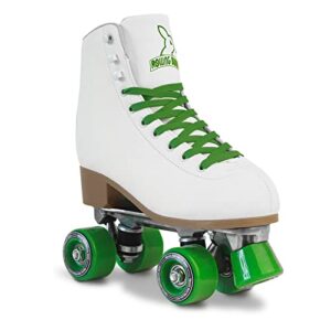 rollingbunny roller skates for women girls - classic high-top pu leather quad roller skates for outdoor and indoor, abec-7 bearings, ankle support, solid and comfortable