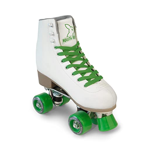 RollingBunny Roller Skates for Women Girls - Classic High-Top PU Leather Quad Roller Skates for Outdoor and Indoor, ABEC-7 Bearings, Ankle Support, Solid and Comfortable