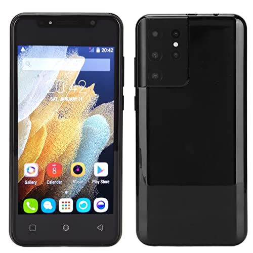 Yoidesu S21 Ultra Smartphone, 6.1in HD Screen Cell Phone, 512MB RAM 4GB ROM, Dual SIM, Face Unlocked, 5MP Front and 8MP Rear Camera, 3000mah Battery Mobile Phone(Black)(US Plug)