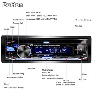 Hengweili Single Din Car Stereo with CD DVD Player Bluetooth USB AM/FM Radio APP Control MP3 SD AUX Audio Receiver