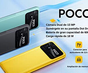 Poco C40 4G LTE 64GB + 4GB Global Version Unlocked 6.71" 6000mAh 13MP Dual Camera (Not Verizon Sprint Boost Cricket Metro At&T) + (w/Fast Car 51W Charger Bundle) (Power Black (Global Version))