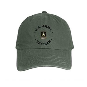 VetFriends.com US Army Veteran Hat Embroidered Military Patriotic Gray Cap