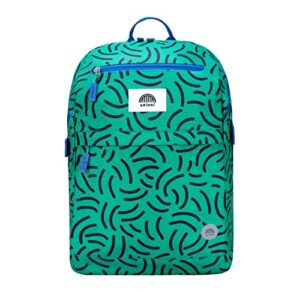 uninni 16" kid's backpack for girls and boys age 6+ with padded, and adjustable shoulder straps. fits height 3'9" kids (strokes green)