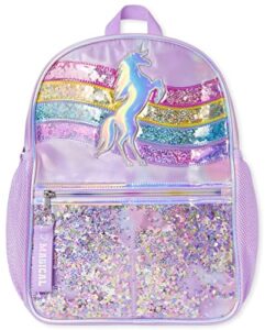 the children's place kids' preschool elementary backpack for boys girl, multicolor unicorn confetti shaker, no_size