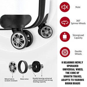 Joyway Luggag 7-Piece Travel Sets,28 inch Suitcase with Spinner Wheels,Hard Case Large Luggage with TSA Locks(28Inch No Bag White)
