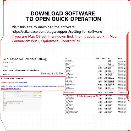SIKAI CASE 6 Key Macro Programmable Keyboard,Mini Mechanical Gaming Macro Keyboard,Custom Knob KeyPad, Hotswap Red Switch Gaming Keyboard,USB C Wired One Handed Gaming Keyboard with Software