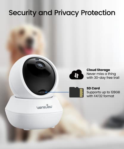 wansview 2K Home Security Cameras Indoor-2.4G WiFi Security Camera Indoor Wireless for Pets & Baby with Phone app, 2-Way Audio, PTZ, Motion Detection, SD Card/Cloud Storage, Works with Alexa (2 Pack)