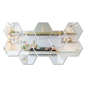 kemmandi 10 pieces hexagonal mirror wall mirror glass mirror mirrors decor for home bedroom living room
