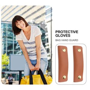 PRETYZOOM Laptop Stand 2pcs Handbag Handle Leather Wrap Cover Luggage Bag Grip Protector Saddle Soft Purse Strap Pad Identifier Grocery Bag Holder Handle Carrier Tool Drawer Handle Brown Boys Backpack