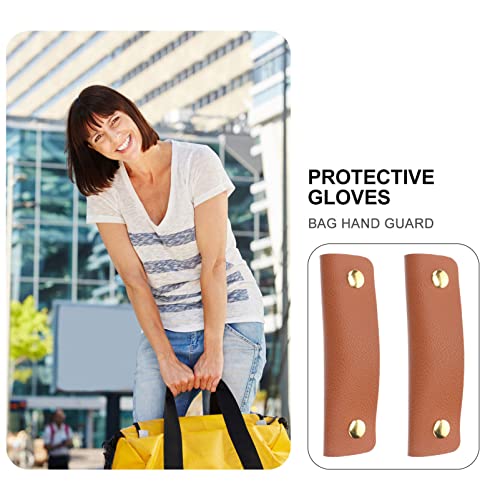 PRETYZOOM Laptop Stand 2pcs Handbag Handle Leather Wrap Cover Luggage Bag Grip Protector Saddle Soft Purse Strap Pad Identifier Grocery Bag Holder Handle Carrier Tool Drawer Handle Brown Boys Backpack