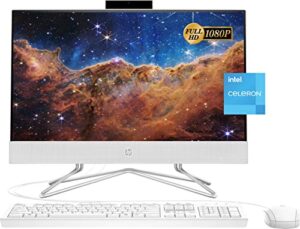 hp 2022 newest all-in-one desktop, 21.5" fhd display, intel celeron j4025 processor, 16gb ram, 1tb pcie ssd, webcam, wifi, hdmi, rj-45, wired keyboard&mouse, windows 11 home, white
