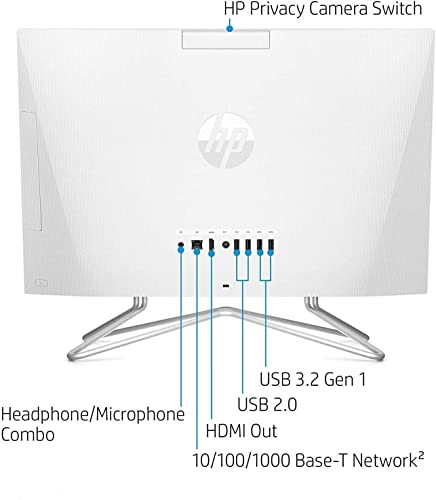 HP 2022 Newest All-in-One Desktop, 21.5" FHD Display, Intel Celeron J4025 Processor, 16GB RAM, 1TB PCIe SSD, Webcam, WiFi, HDMI, RJ-45, Wired Keyboard&Mouse, Windows 11 Home, White