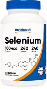 nutricost selenium supplement 100mcg, 240 capsules, vegetarian, gluten free & non-gmo