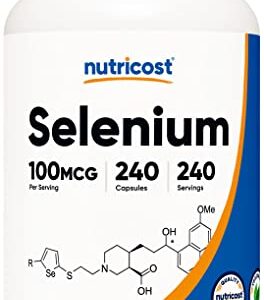 Nutricost Selenium Supplement 100mcg, 240 Capsules, Vegetarian, Gluten Free & Non-GMO