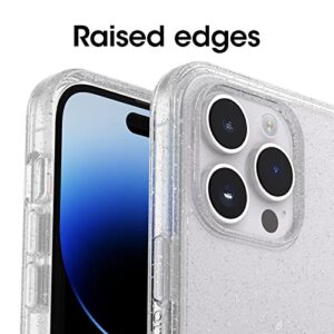 OtterBox iPhone 14 Pro (ONLY) Symmetry Series Case - STARDUST (Clear/Glitter), ultra-sleek, wireless charging compatible, raised edges protect camera & screen