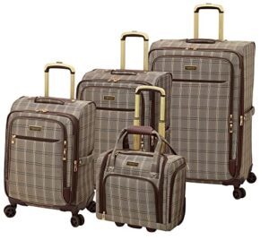 london fog brentwood ii 4 piece set (with under the seat bag), cappuccino
