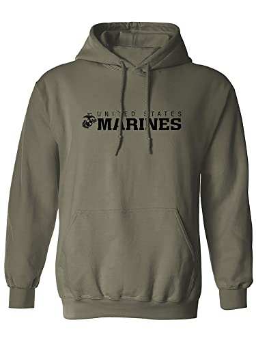 zerogravitee United States Marines Adult Hooded Sweatshirt - Military Green - X-Large