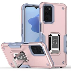 compatible with oppo reno 6 5g, armor bumper case for oppo reno 6 5g with built-in kickstand shockproof hybrid heavy duty cover tough case for oppo reno 6 5g