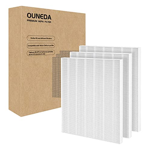 3 Pack C545 replacement filter, OUNEDA H13 Ture HEPA Filter, Compatible with winix C545 Air Purifier, Replacement for winix filter c545, No.1712-0096-00 (3 HEPA)