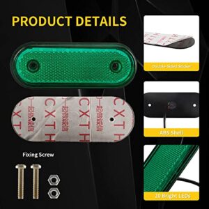 Led Truck Side Marker Light Surface Mount, 10PCS Green Sealed Trailer Led Side Marker Clearance Lights 12-24V Side Marker Indicator Lights IP68 Waterproof for Trailer Truck Boat Deck RV Camper