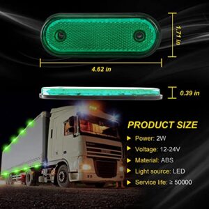 Led Truck Side Marker Light Surface Mount, 10PCS Green Sealed Trailer Led Side Marker Clearance Lights 12-24V Side Marker Indicator Lights IP68 Waterproof for Trailer Truck Boat Deck RV Camper