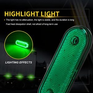 Led Truck Side Marker Light Surface Mount, 10PCS Green Sealed Trailer Led Side Marker Clearance Lights 12-24V Side Marker Indicator Lights IP68 Waterproof for Trailer Truck Boat Deck RV Camper