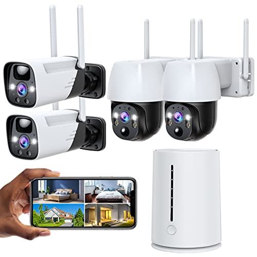 【100% Wire-Free + 4MP】CAMBLINK Wireless Security Camera System Battery Powered Indoor/Outdoor For Home with Color Night Vision PIR Motion Detection 2-Way Audio 180-Day Battery Life APP Alert SD/Cloud