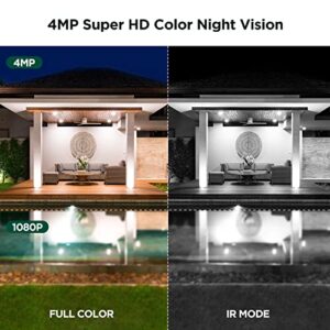 【100% Wire-Free + 4MP】CAMBLINK Wireless Security Camera System Battery Powered Indoor/Outdoor For Home with Color Night Vision PIR Motion Detection 2-Way Audio 180-Day Battery Life APP Alert SD/Cloud