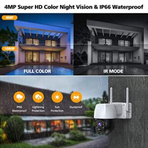 【100% Wire-Free + 4MP】CAMBLINK Wireless Security Camera System Battery Powered Indoor/Outdoor For Home with Color Night Vision PIR Motion Detection 2-Way Audio 180-Day Battery Life APP Alert SD/Cloud