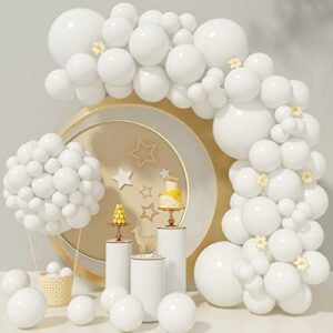 white balloons 110pcs white balloon garland arch kit 5/10/12/18 inch matte latex white balloons different sizes as baby shower balloons birthday balloons wedding christmas balloons party decorations