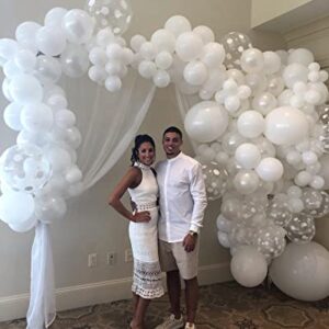 White Balloons 110Pcs White Balloon Garland Arch Kit 5/10/12/18 Inch Matte Latex White Balloons Different Sizes as Baby Shower Balloons Birthday Balloons Wedding Christmas Balloons Party Decorations
