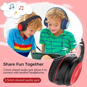 RORSOU K9 Kids Headphones with Microphone, Folding Stereo Bass Headset with 1.5M No-Tangle Cord for Children/Teens/School/Adults, Portable Wired Headphones for Smartphone Tablet Computer MP3/4 (Black)
