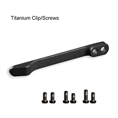 CIVIVI Titanium Pocket Clip with 6PCS Titanium screws T001D (Black)