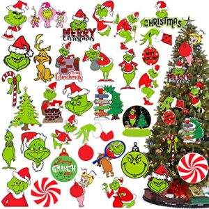 60pcs grinch christmas tree decorations grinch tree ornaments - christmas tree hanging ornament decorations grinch whoville christmas ornaments decorations for christmas tree indoors home decor