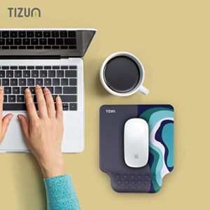 TIZUM Gel Mouse Pad Wrist Support|Place it on Desk with Laptop, Gaming Laptop, Monitor, Notebook|Has Anti-Slip Rubber Base, Foam & Cushion Support for Pain Relief|Use for Home & Office(9.7" x 8.2")