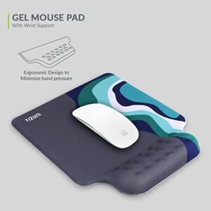 TIZUM Gel Mouse Pad Wrist Support|Place it on Desk with Laptop, Gaming Laptop, Monitor, Notebook|Has Anti-Slip Rubber Base, Foam & Cushion Support for Pain Relief|Use for Home & Office(9.7" x 8.2")