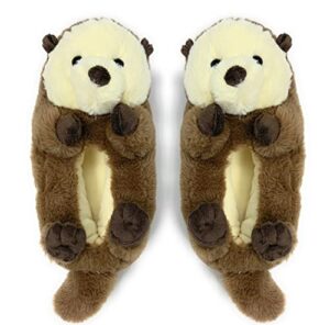 ooohyeah kids plush animal hug slippers, cute funny cozy non-slip house shoes for boys & girls, shoe size 1-4