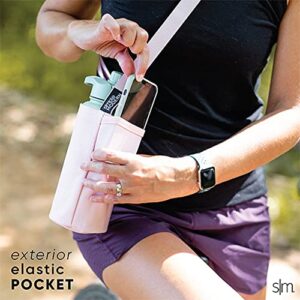 Simple Modern Water Bottle Carrier Sling with Adjustable Strap | Bottle Holder Crossbody Bag for Walking, Hiking and Traveling | Summit Collection | Midnight Black