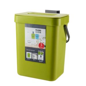 small trash can with lid mini kitchen hanging trash can tightly sealed odor free, small countertop compost bin for scraps from daily cooking, mountable trash bin for kitchen counter,5l/1.3 gal