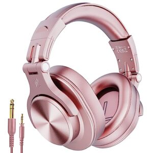 oneodio a70 bluetooth over ear headphones for women and girls, pink dj headphones, wired wireless recording headsets, shareport, stereo jack for guitar amp computer pc tablet (rose gold)