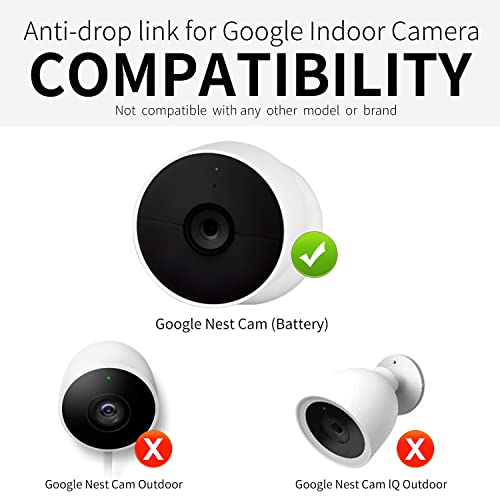 Anti-Drop and Anti-Theft Security Chain for Google Nest Cam (Battery),Extra Protection for Your Camera (Camera Not Included) (2PCS)