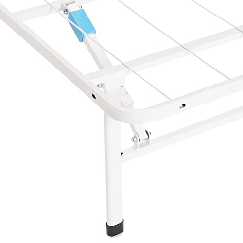 Amazon Basics Foldable Metal Platform Bed Frame with Tool Free Setup, 14 Inches High, Full, White