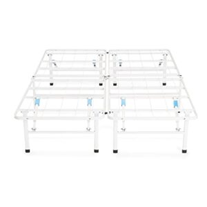 Amazon Basics Foldable Metal Platform Bed Frame with Tool Free Setup, 14 Inches High, Full, White