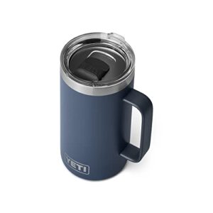 yeti rambler 24 oz mug, vacuum insulated, stainless steel with magslider lid, navy