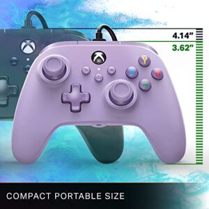 PowerA Nano Enhanced Wired Controller for Xbox Series X|S - Lilac, portable, compact, gamepad, video game, gaming controller, works with Xbox One and Windows 10/11