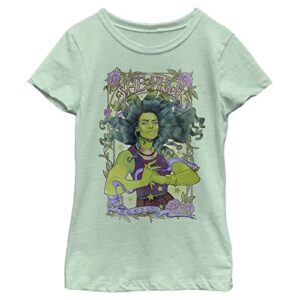 marvel classic hulk nouveau girls short sleeve tee shirt, mint, small