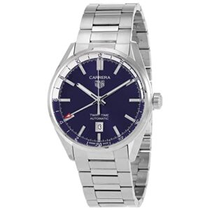 tag heuer carrera twin-time automatic watch - diameter 41 mm wbn201a.ba0640